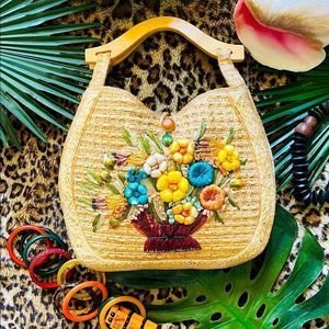 ♥️ Vintage Raffia 1950’s or 60s resort tropical purse